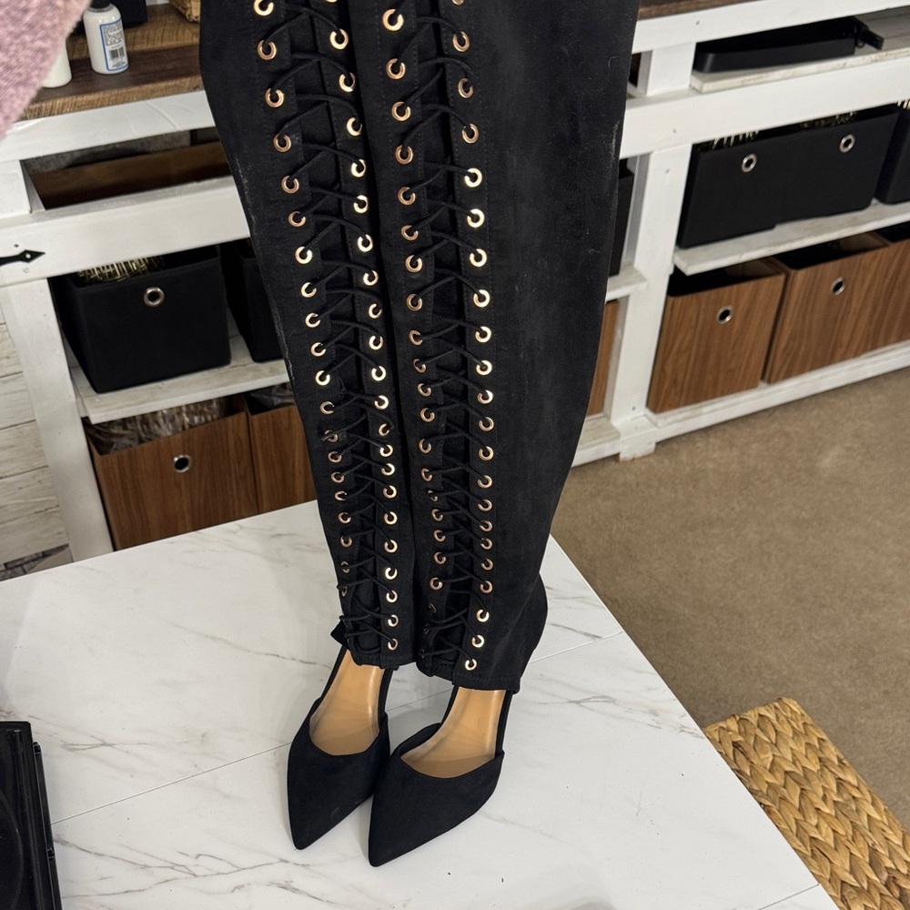 Anne Michelle Black Over the Knee Boots